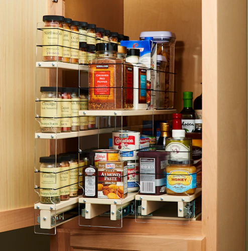 Vertical spice storage solutions for small kitchens